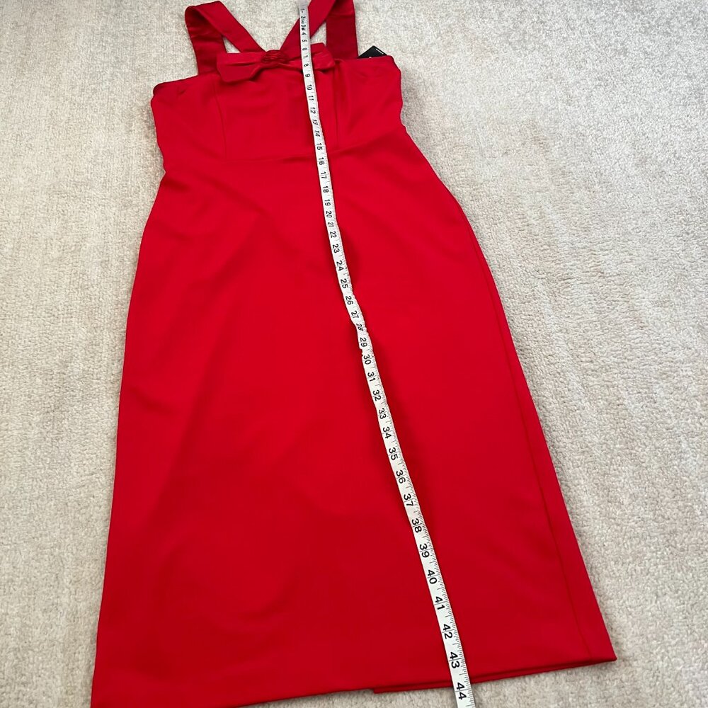 NWT Express Red Sleeveless Cocktail Party Midi Dress S - Picture 5 of 10